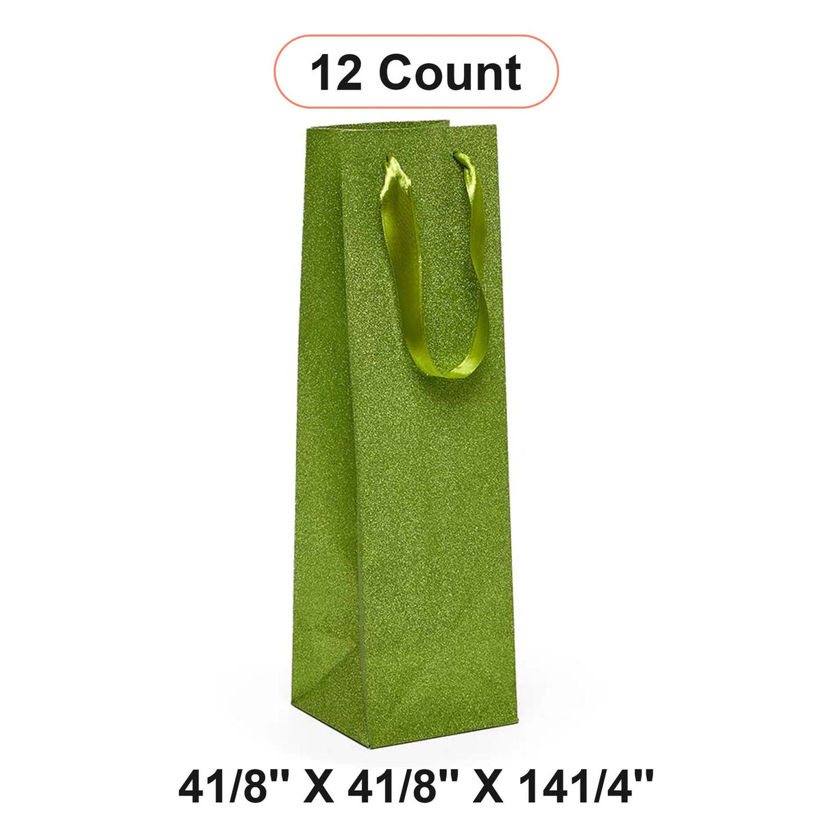 4 1/8'' x 4 1/8'' x 14 1/4'' Glitter Grain Wine Bags for Parties and Events