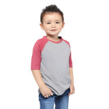 RADYAN® Toddler Baseball Fine Jersey Crew Neck Three-Quarter Sleeve Tee - 3330