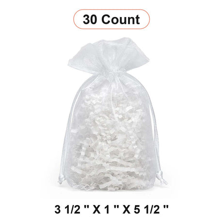 Flat Bottom Organza Bags 3 1/2'' x 1''x 5 1/2'' for Gift Wrapping