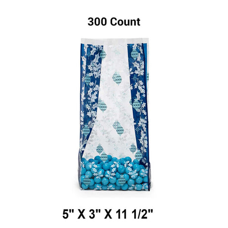 Christmas Patterned Cello Bags 5” x 3” x 11.5”
