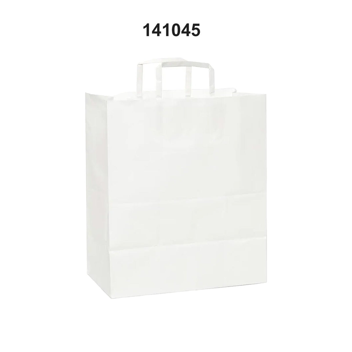 Versatile White Paper Bags with Flat Handles 12" x 7" x 17"