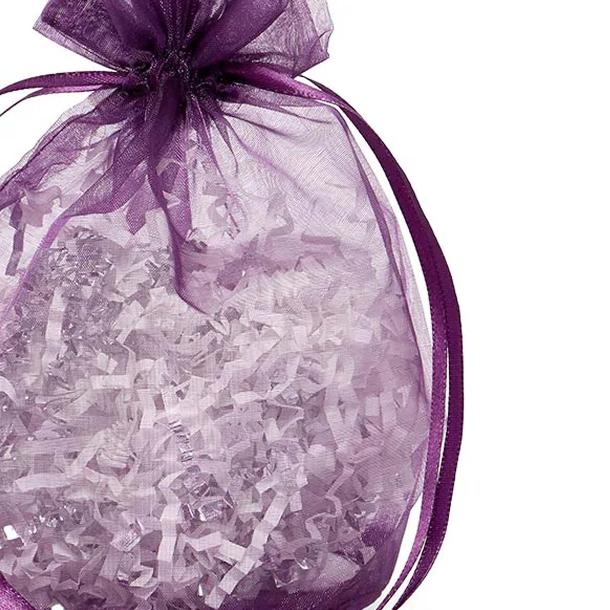Wide Round Flat Bottom Organza Bags 6 1/2'' x 4'' x 7'' for Wedding Gifts
