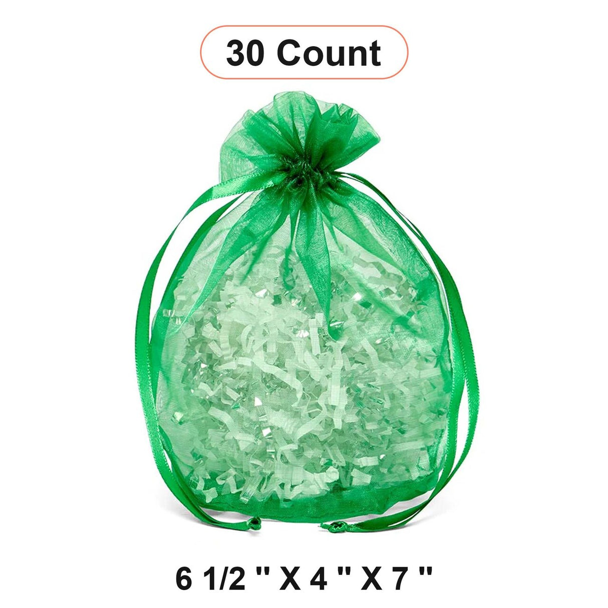 Wide Round Flat Bottom Organza Bags 6 1/2'' x 4'' x 7'' for Gift Packaging