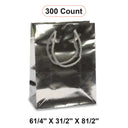 6 1/4'' x 3 1/2'' x 8 1/2'' Metallic Paper Totes for Retail Displays