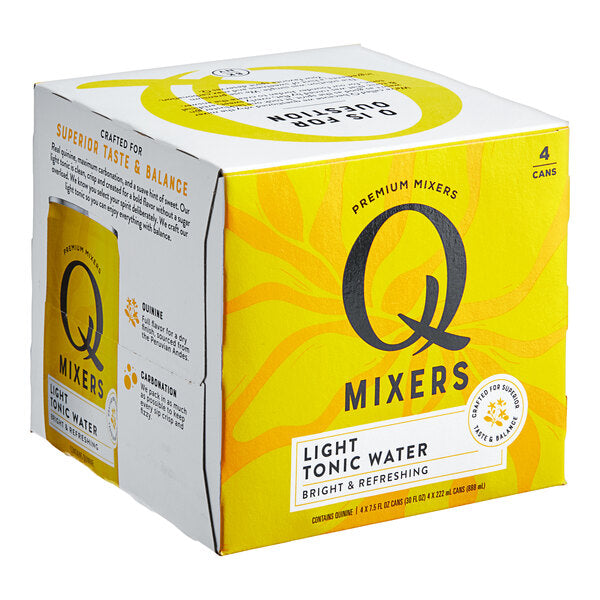 Q Mixers Light Tonic Water Can 7.5 fl. oz. - 24/Case