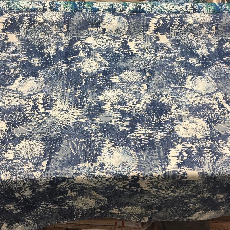 Fezara Indigo 100 Percent Cotton Fabric - Indigo, 55" Width, 100,000 Double Rubs (1 Yard)