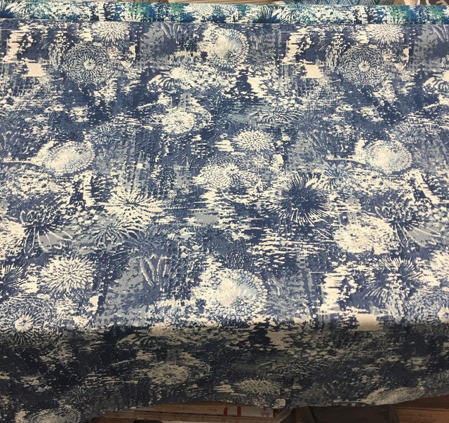 Fezara Indigo 100 Percent Cotton Fabric - Indigo, 55" Width, 100,000 Double Rubs (1 Yard)