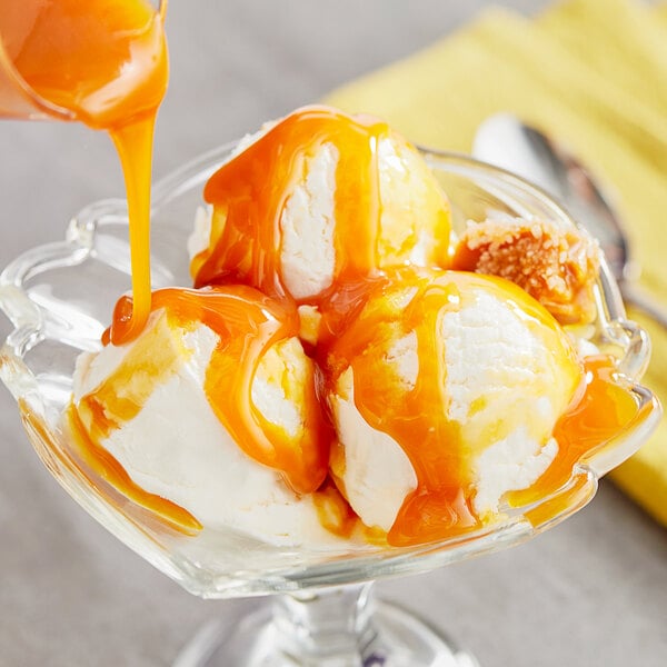 Oringer Salty Caramel Dessert / Sundae Topping 3/4 Gallon - 3/Case