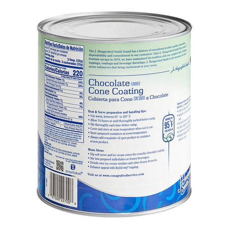 J. Hungerford Smith Chocolate Cone Shell Coating #10 Can - 6/Case
