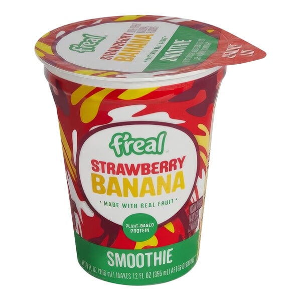 f'real Blend and Go Strawberry Banana Smoothie 8 fl. oz. - 12/Case