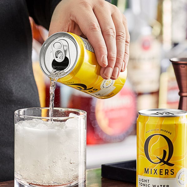 Q Mixers Light Tonic Water Can 7.5 fl. oz. - 24/Case