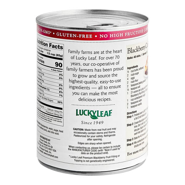 Lucky Leaf Premium Blackberry Pie Filling 1.3 lb. - 8/Case
