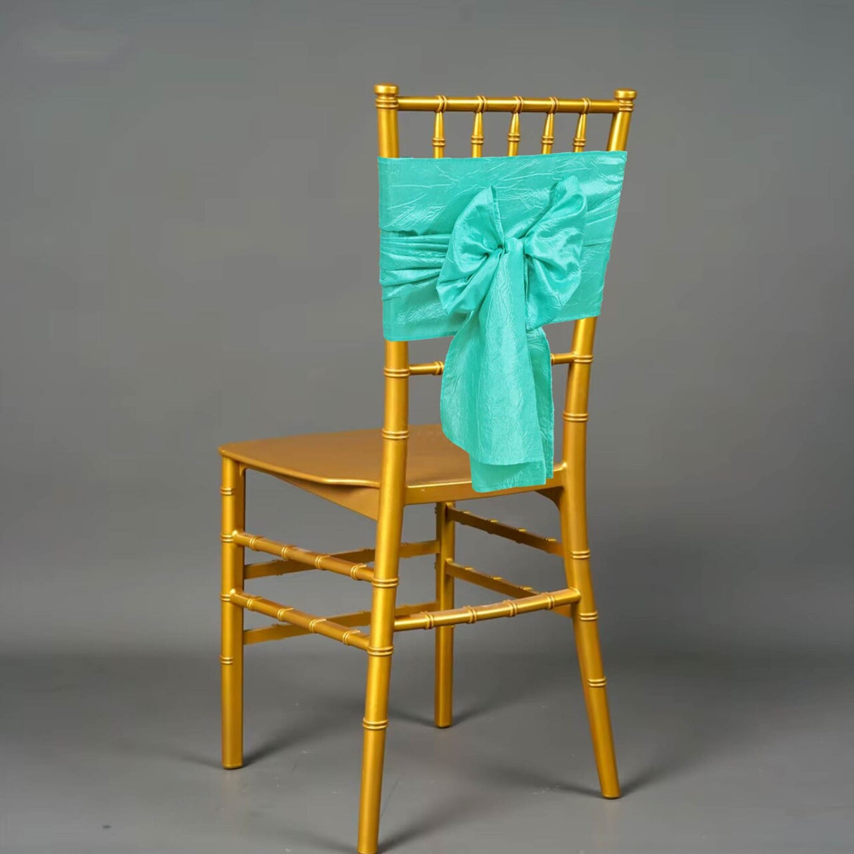 10 Pieces Tiff Blue or Aqua Blue Crushed Taffeta Chair Sashes 9.5"x108"