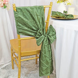 10 Pieces Elegant 9.5 by 108 inch Pintuck Taffeta Chair Sashes Clover Green