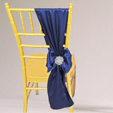 10 Pieces Navy Blue Satin Chair Sashes for Elegant Wedding and Event Decor 8x108 inches