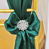 10 Pieces Hunter Green Satin Chair Sashes for Holiday and Wedding Decorations 8x108 inches