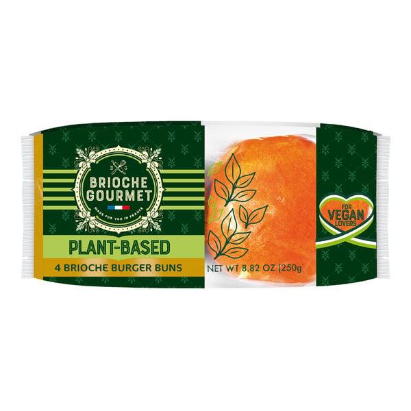 Brioche Gourmet Plant-Based Brioche Burger Bun 8.82 oz. - 72/Case