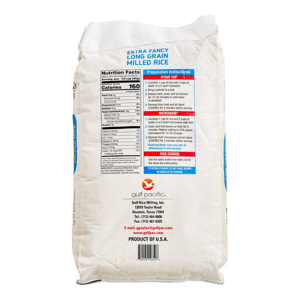 Gulf Pacific White Long Grain Rice 50 lb.