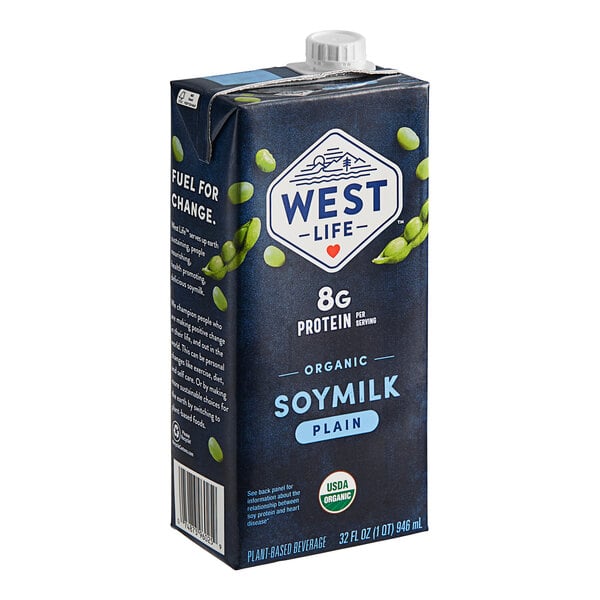 West Life Organic Original Soymilk 32 fl. oz. - 12/Case