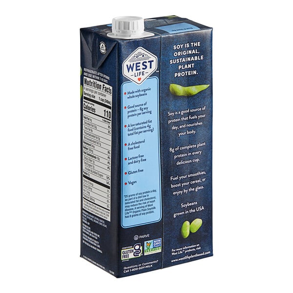 West Life Organic Original Soymilk 32 fl. oz. - 12/Case