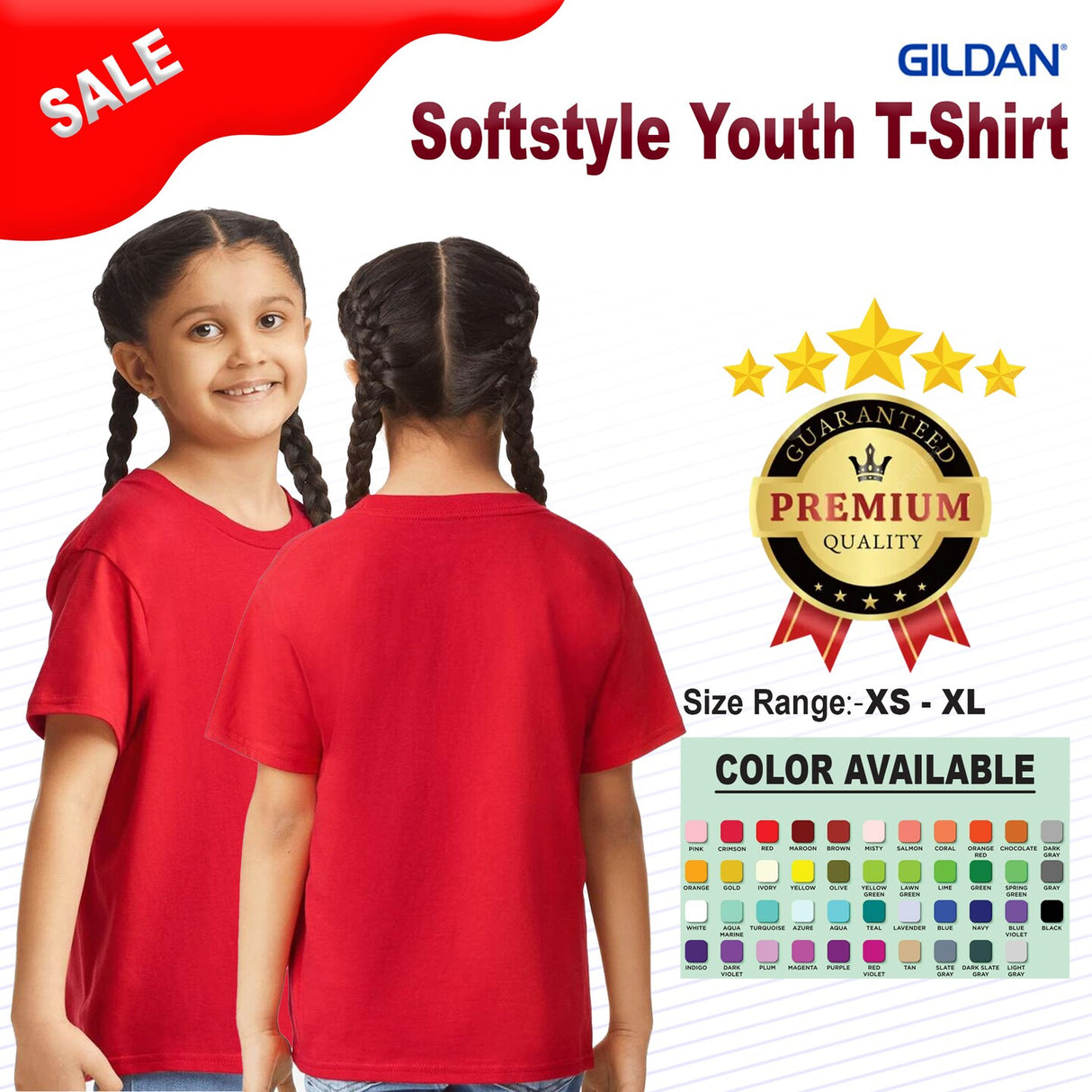 Gildan® Softstyle Youth Crewneck Short Sleeve T-Shirt