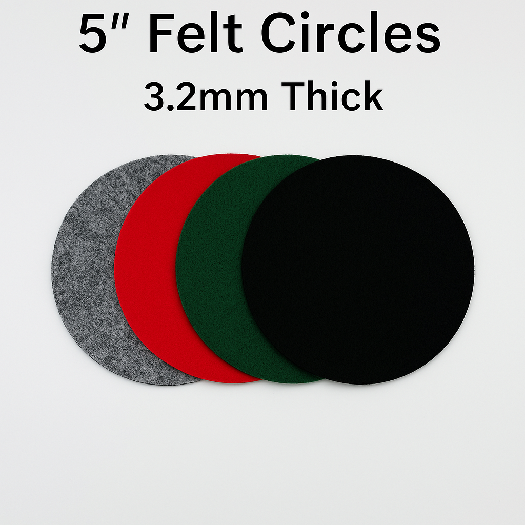 Acrylic Felt Circles 5 Inch Pack of 5