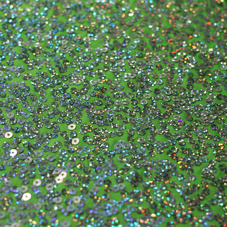 Sequin Showcase Razzle Nylon Spandex Fabric - Assorted Colors, Holographic Round Sequins, 54/56" Width (1 Yard)