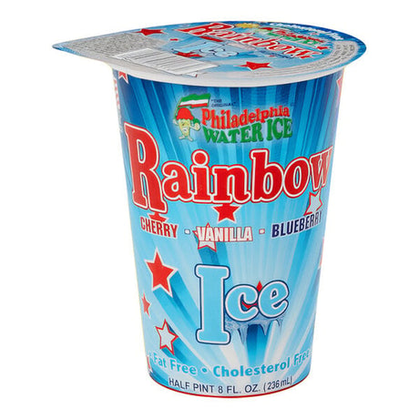 Philadelphia Water Ice Red, White, and Blue Italian Ice 8 oz. Cup - 12/Case
