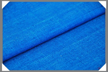 Turquoise Matka Silk Fabric - Turquoise Solid, 44/45" Width