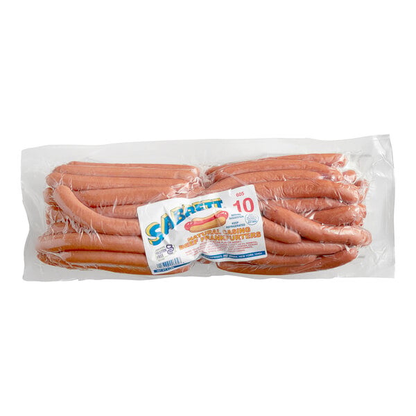 Sabrett 6 3/8" 10/1 Natural Casing Beef Frank - 50/Pack