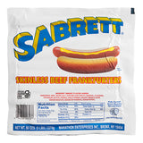 Sabrett 7 1/8" 8/1 Skinless Beef Frank - 240/Case