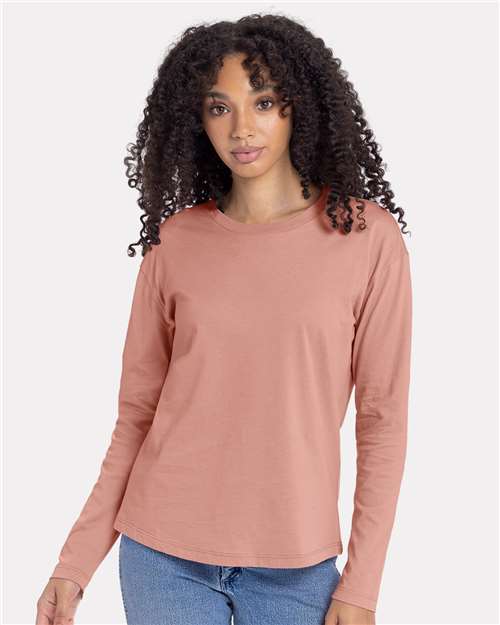 Next Level® Women's Cotton Relaxed Crewneck Long Sleeve T-Shirt