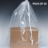 Poly Bag- Drawstring + 4" Bottom Gusset -18" x 19-1/2" Crystal Clear Palette