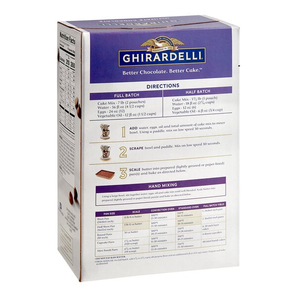 Ghirardelli 7 lb. Ultimate Chocolate Cake Mix - 4/Case