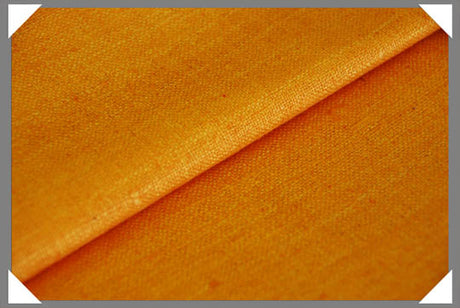 Saffron Matka Silk Fabric - Saffron, Raw Silk, 44/45" Wide