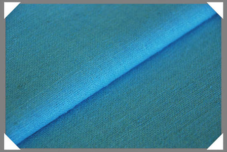 Aegean Matka Silk Fabric - Raw Silk, Blue, 44/45" Width