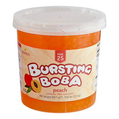 Bossen Pure25 Peach Bursting Boba 7.04 lb. - 4/Case