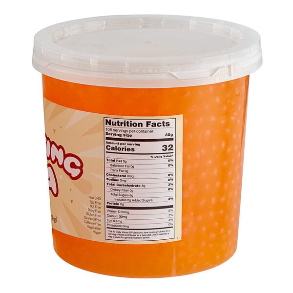 Bossen Pure25 Peach Bursting Boba 7.04 lb. - 4/Case