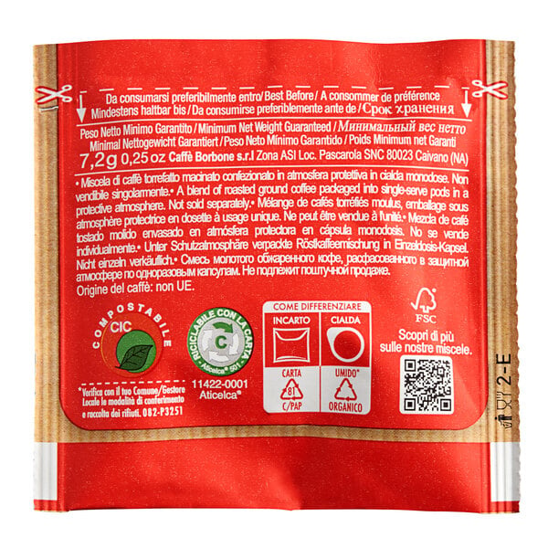 Caffe Borbone Red Blend Espresso Pods - 150/Case