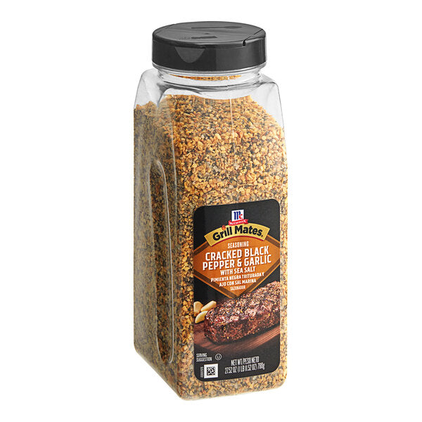 McCormick Grill Mates Cracked Black Pepper and Garlic with Sea Salt Seasoning 27.52 oz.