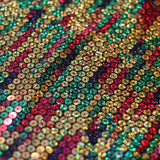 Kaleidoscope Sequins Poly Spandex Fabric - Gold Multi/Jewel Round Sequins, 56/58" Width (1 Yard)