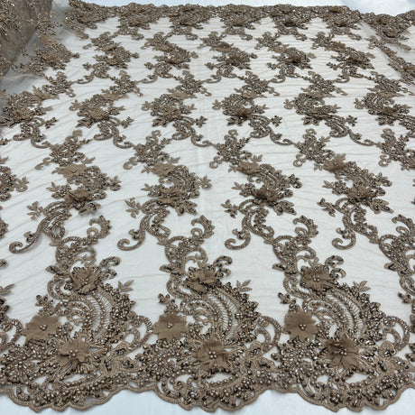 3D Floral Lace Embroidered Mesh