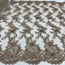 Beaded Floral Lace Fabric 3D Embroidered Net Mesh 52" Wide