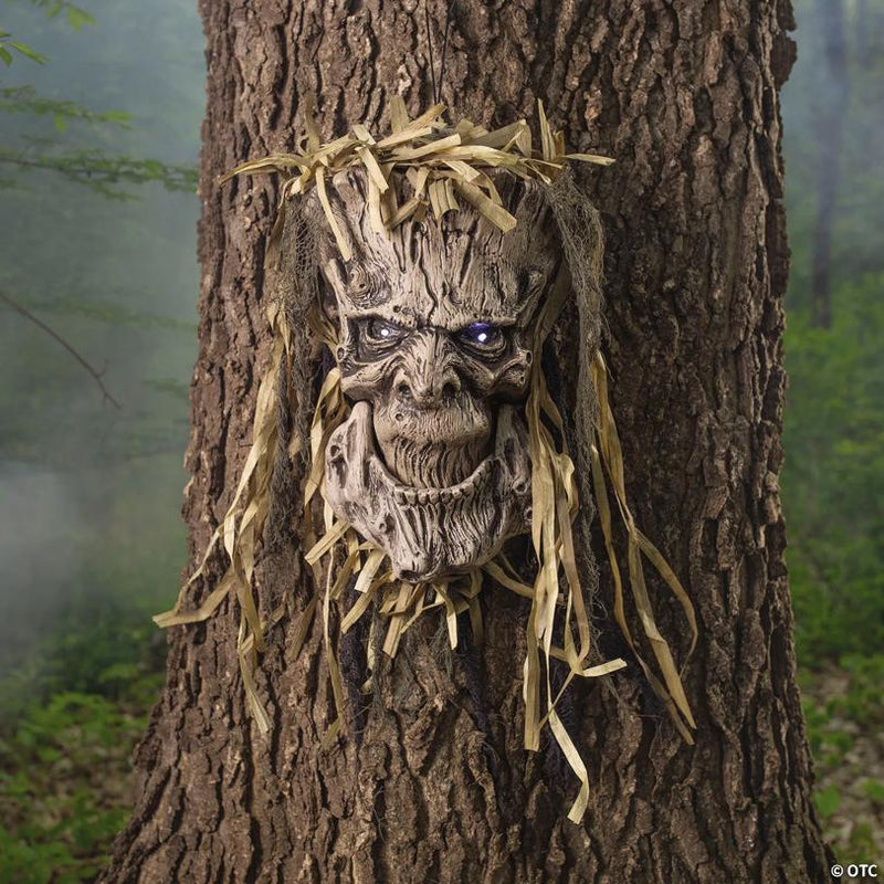 Animated Talking Tree Face Halloween Outdoor Decoration for Yard, with animated movement for a spooky Halloween effect