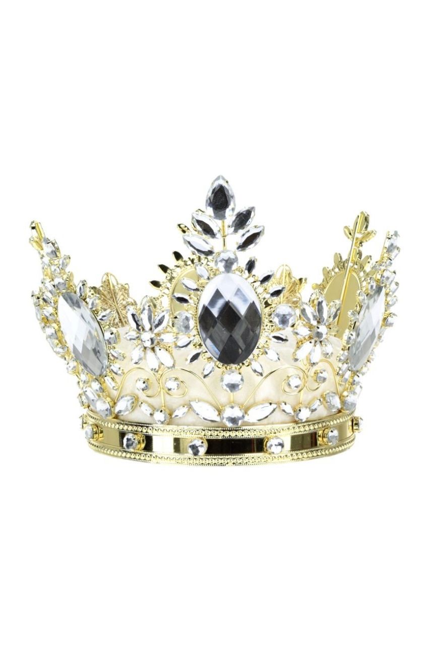 7.5" Jeweled Queen Crown, White - Mark Roberts