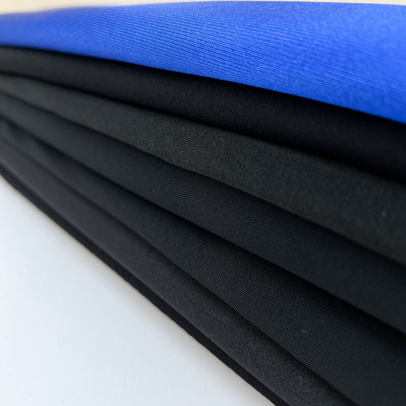 Cotton Knit Fabric Blue Black