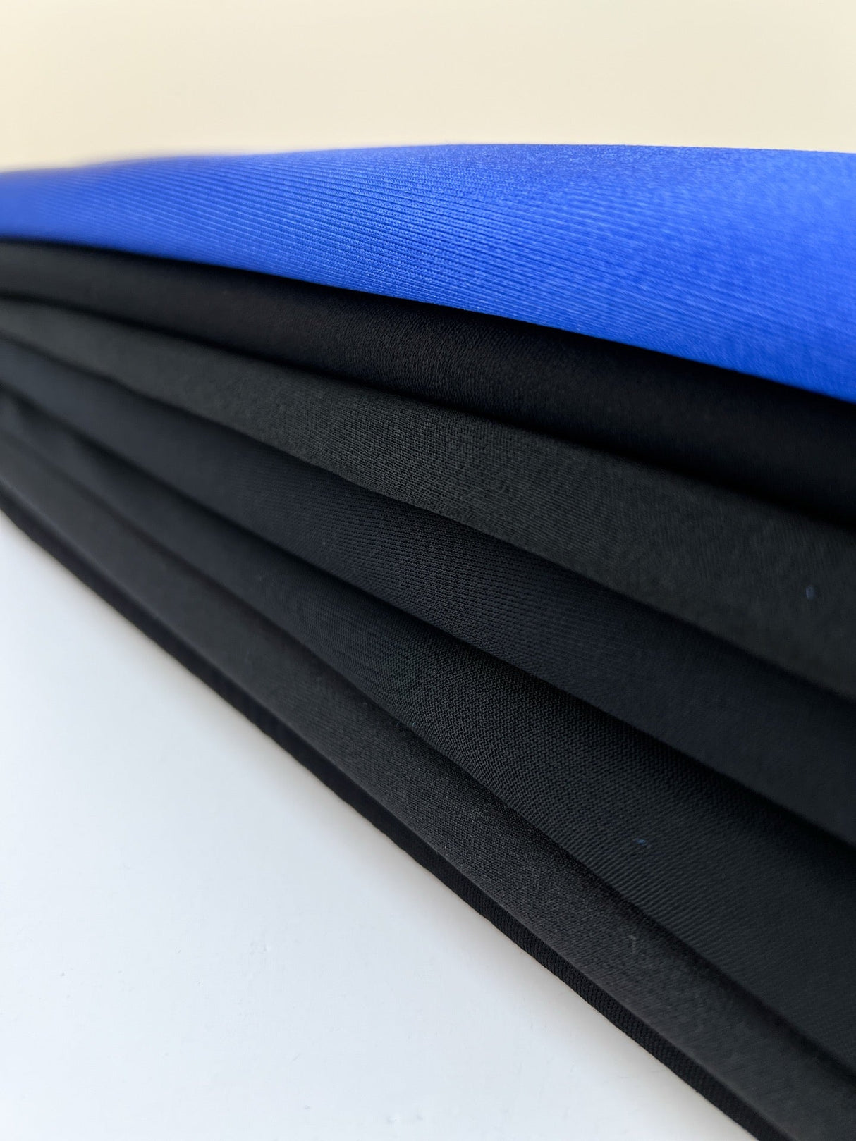 Cotton Knit Fabric Blue Black