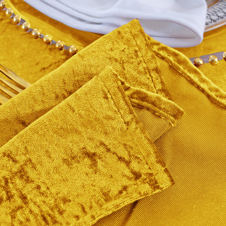 Square Crushed Velvet Table Overlay 85x85 Gold