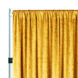 Ice Crushed Velvet Backdrop Drape Panel 14 ft x 57 in Gold