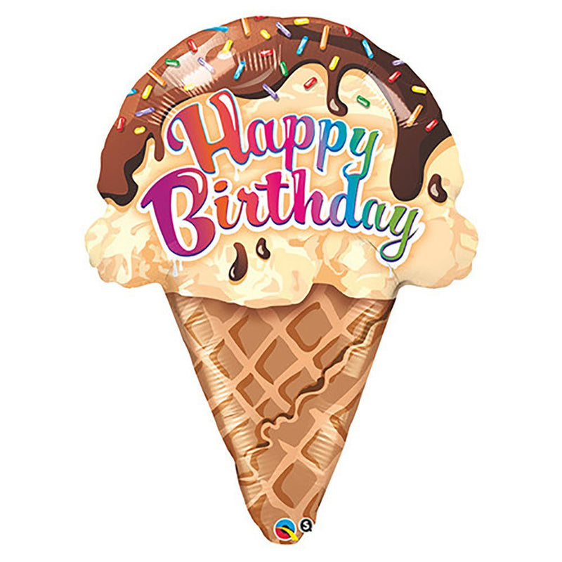 Birthday Ice Cream Cone Foil Balloon